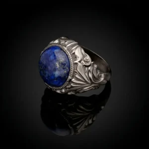 hasanirtempart1 (1) Asil Lapis Lazuli Taşlı Barok Motifli Gümüş Yüzük Modeli