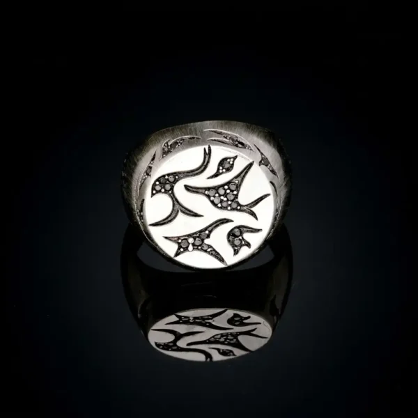 hasanirtempart1 (2) Tribal Motifli ve Siyah Taşlı Oval Gümüş Yüzük Modeli