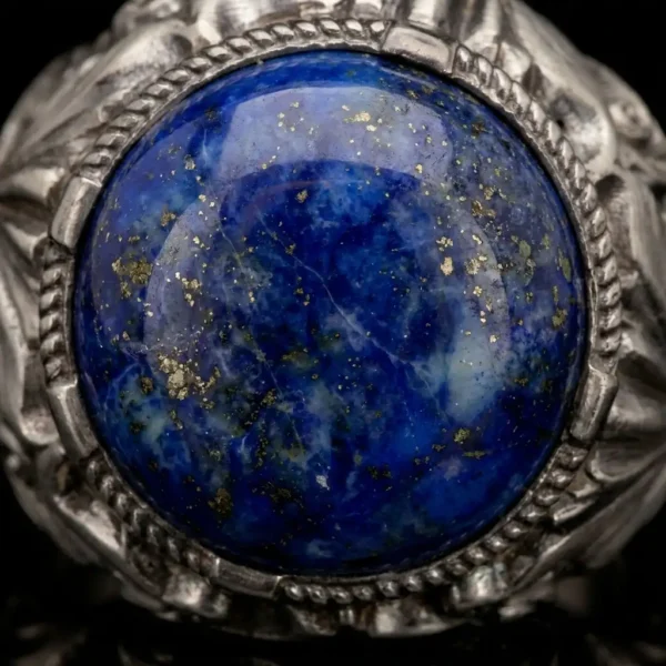 hasanirtempart1 (2) Asil Lapis Lazuli Taşlı Barok Motifli Gümüş Yüzük Modeli