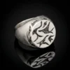 hasanirtempart1 (3) Tribal Motifli ve Siyah Taşlı Oval Gümüş Yüzük Modeli