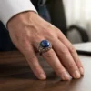 hasanirtempart1 (3) Asil Lapis Lazuli Taşlı Barok Motifli Gümüş Yüzük Modeli